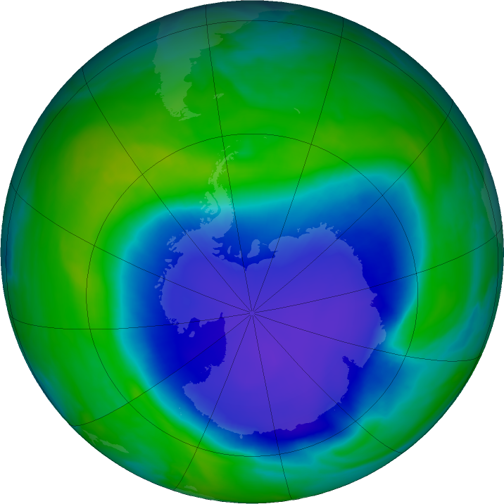Antarctic ozone map for 14 November 2022